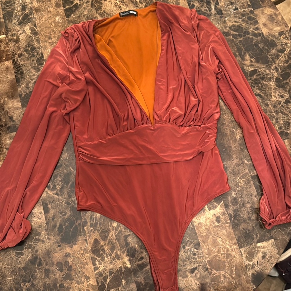 Brown body suit from fashion nova